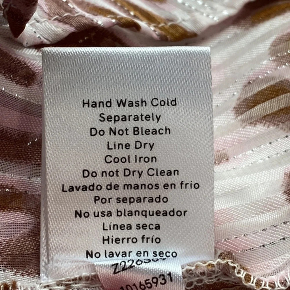 Venus Brown Metallic Cheetah Print V-Neck 3/4 Sleeves Kimono Coverup Top Size XS - Picture 12 of 13